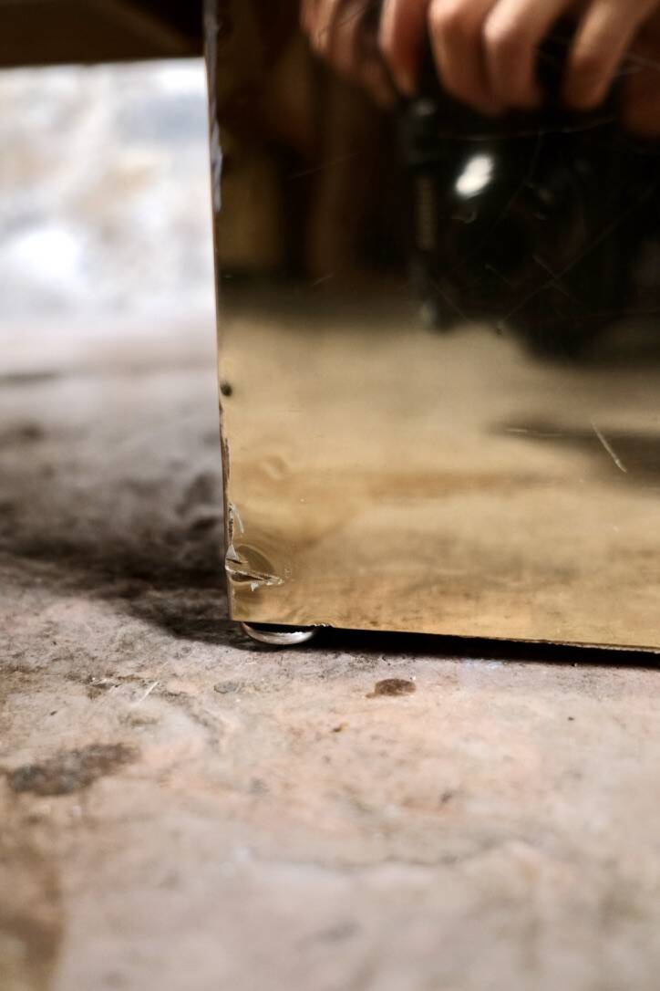 Brass solar flare bar coffee table, Cidue, Italy, 1970s