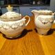 Sugar bowl and milk jug French porcelain FD