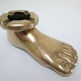 Anthropomorphic ashtray solid brass foot design 70s