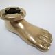 Anthropomorphic ashtray solid brass foot design 70s