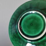 Lot de 3 tasses et sous tasse à café vert vintage barbotine