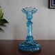 Candleholder Door blue molded glass signed