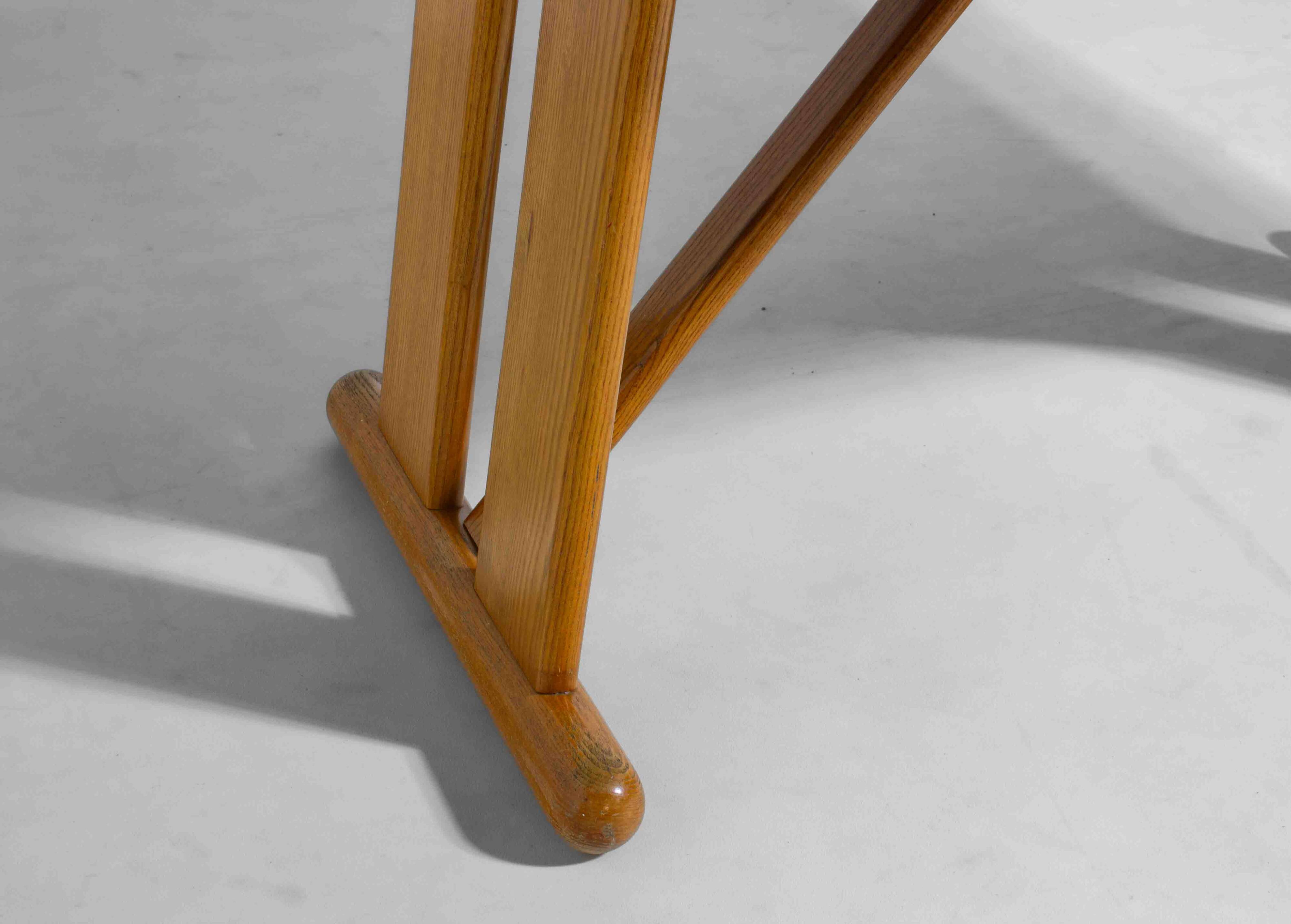 Geometrical dining table in oak, Italy 1980s