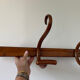 Thonet curved wood wall coat rack with 3 hooks, late 19th century