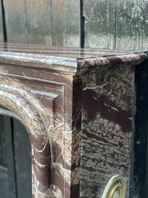 Louis XIV Style Fireplace In Marble Campan Ribbon