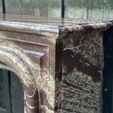 Louis XIV Style Fireplace In Marble Campan Ribbon