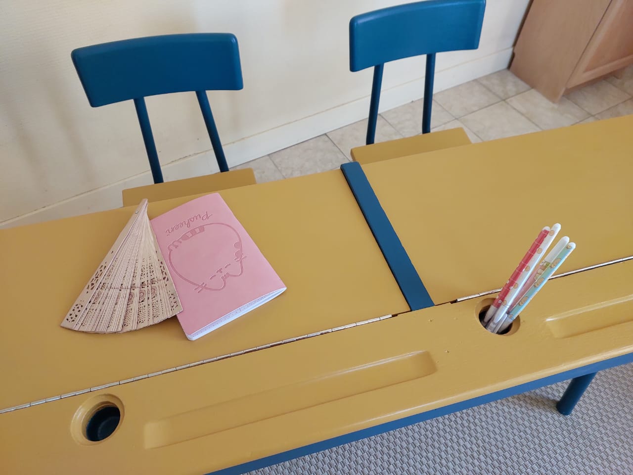 Bureau d'écolier Vintage restauré