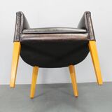Vintage Leather Armchair, Czechoslovakia