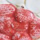 Strawberry and fruit slip tart dish
