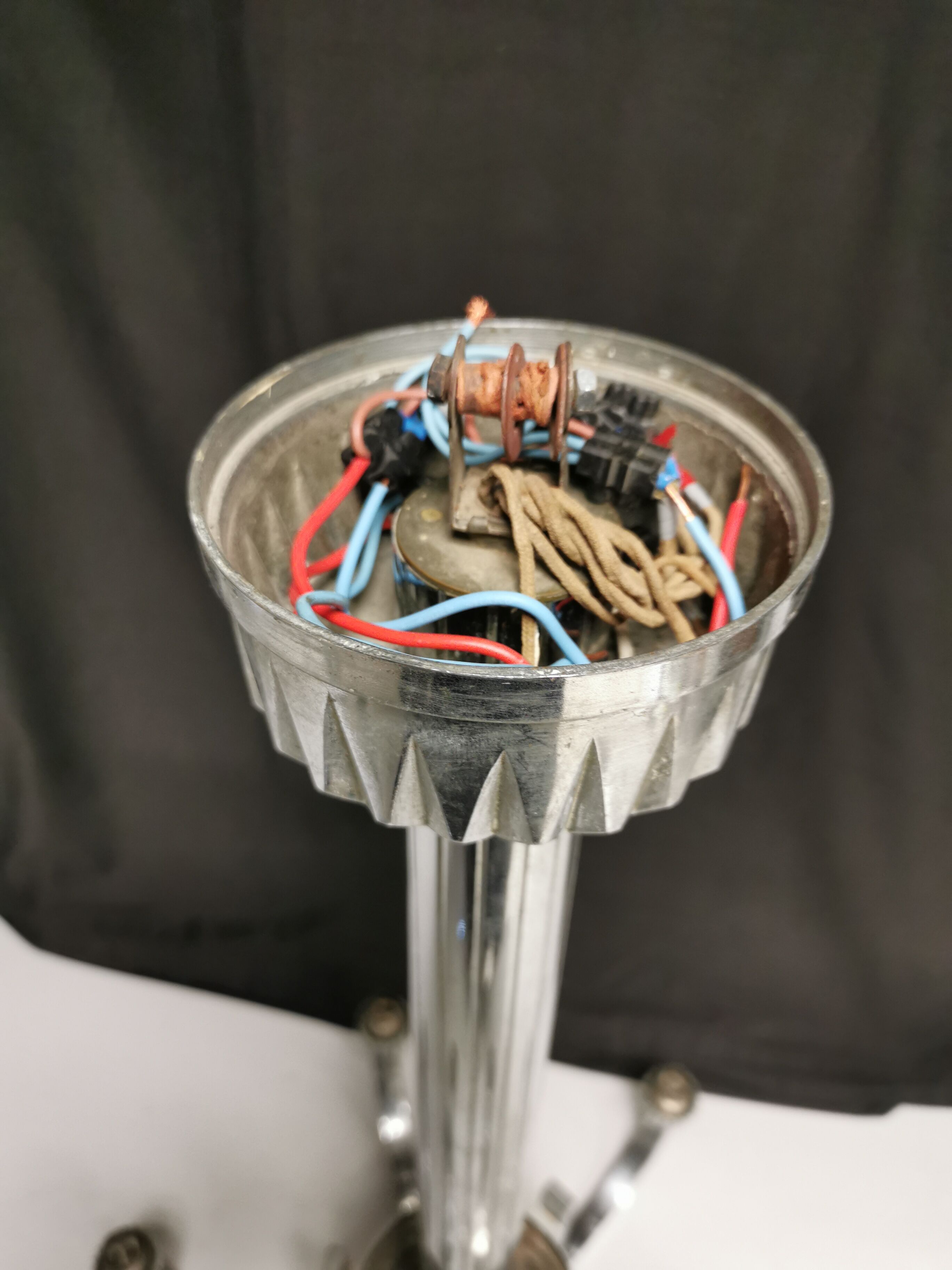 Petitot art deco chandelier, opalescent glass