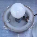 Navy in metal and white opaline lamp