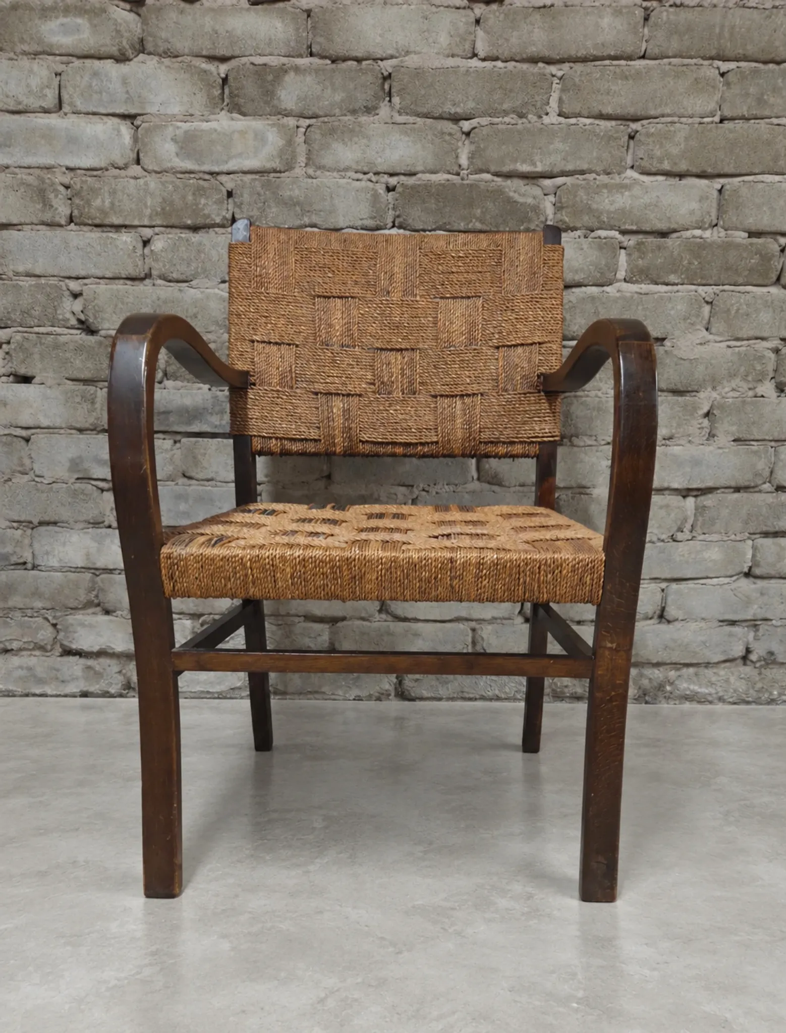 Fauteuil cordage style Erich Dieckmann