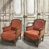 Pair of Louis XVI style armchairs, 20th century.