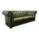 Antique green leather Chesterfield / sofa / couch