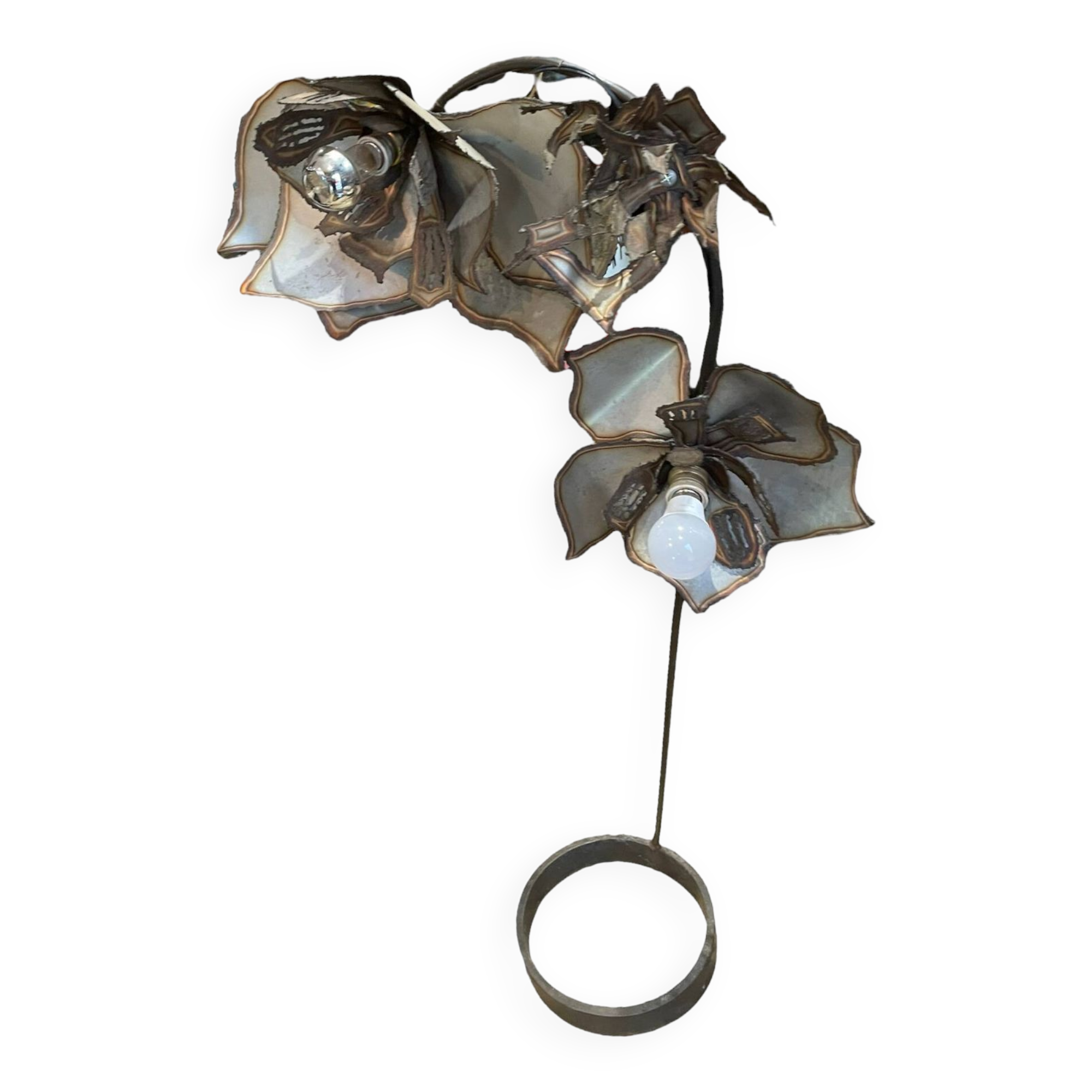 Metal flowers floor lamp