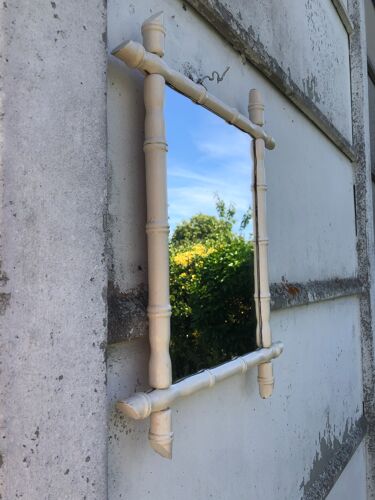 Miroir bambou blanc