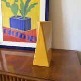 Space age yellow ceramic vase, Pietro Arosio, Parravicini Italy ca. 1960