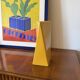Space age yellow ceramic vase, Pietro Arosio, Parravicini Italy ca. 1960
