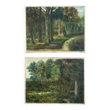 Set of 2 old paintings