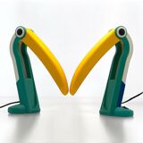Paire de lampes Toucan par HT Huang en jaune et vert