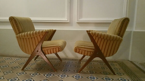 fauteuil années 50 ciseaux scissor chair scandinave