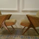 Scandinavian Chair 50s flesh scissor scissors
