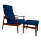 Armchair and ottoman Arne Vodder FD-164 for France & Son, 1960s