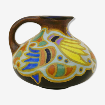 Dutch ceramic pitcher gouda signed