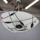 Mid-century pendant chandelier, chromed metal and glass, Czechoslovakia 1970s