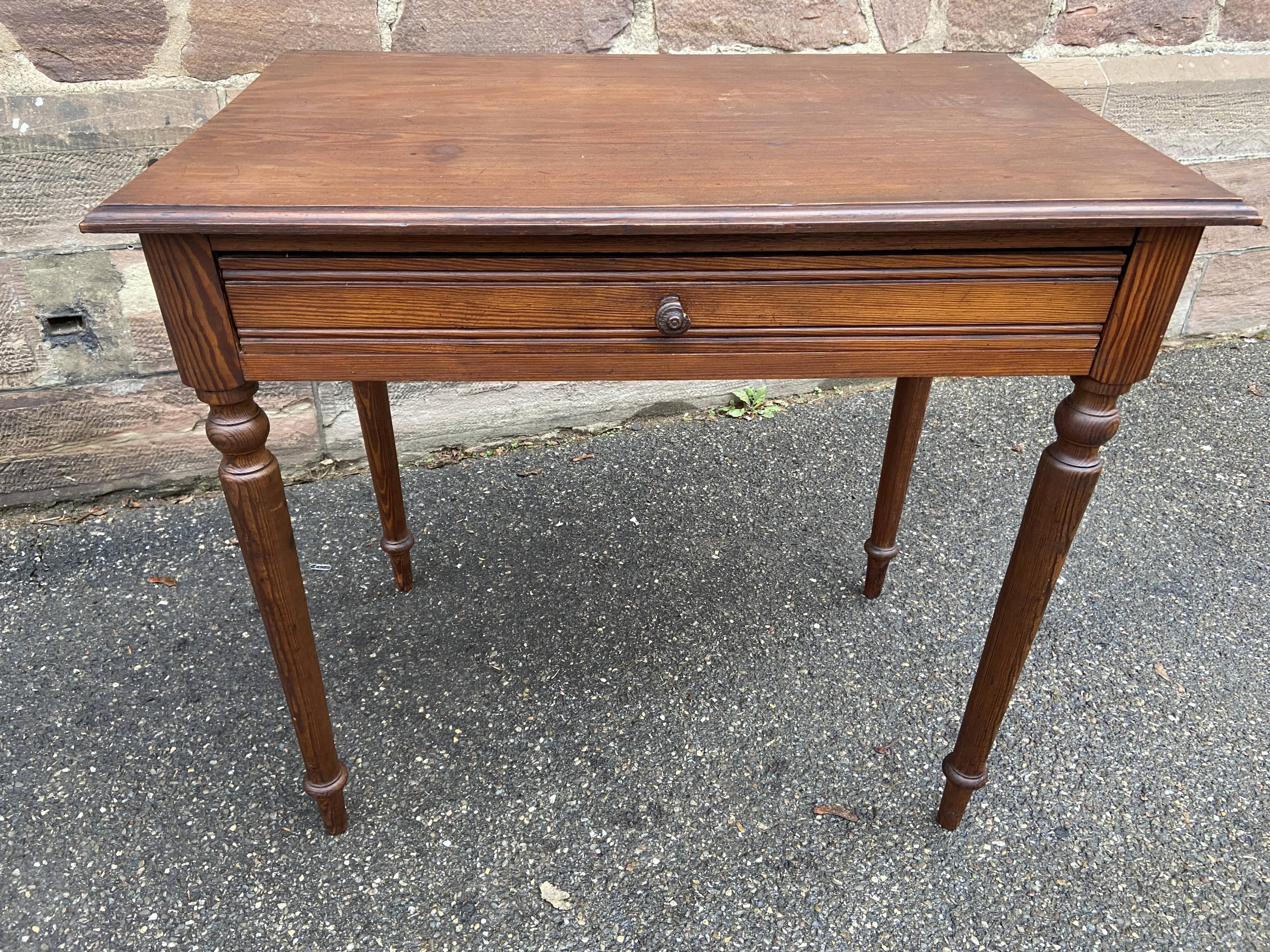 Small desk table in vintage pitchpin