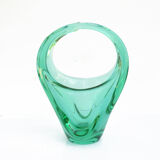 1960s glass basket, designed by M. Klinger, Zelezny Brod Sklo, Czechoslovakia