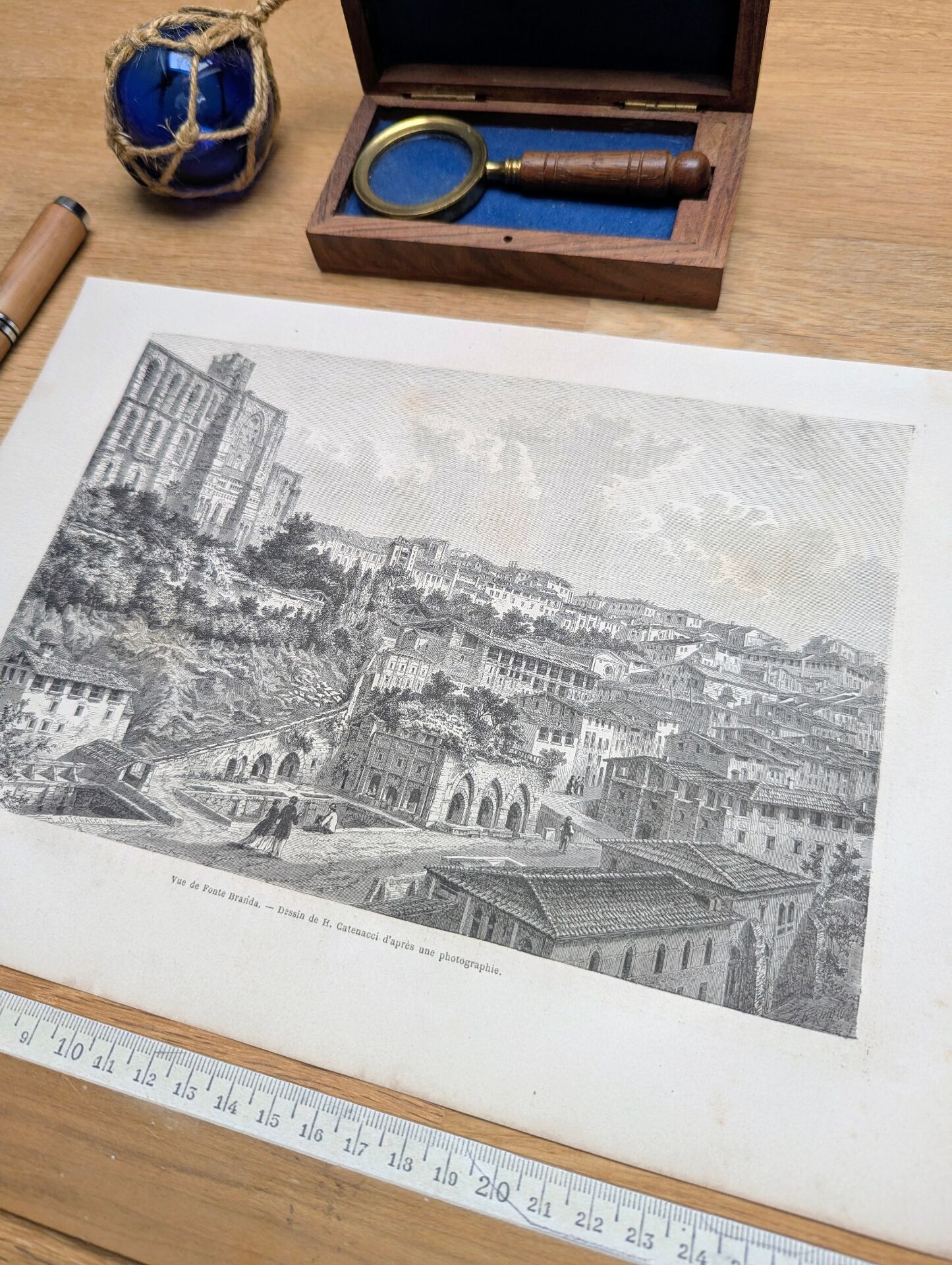 Fontebranda, Siena. Printed illustration from 1866.
