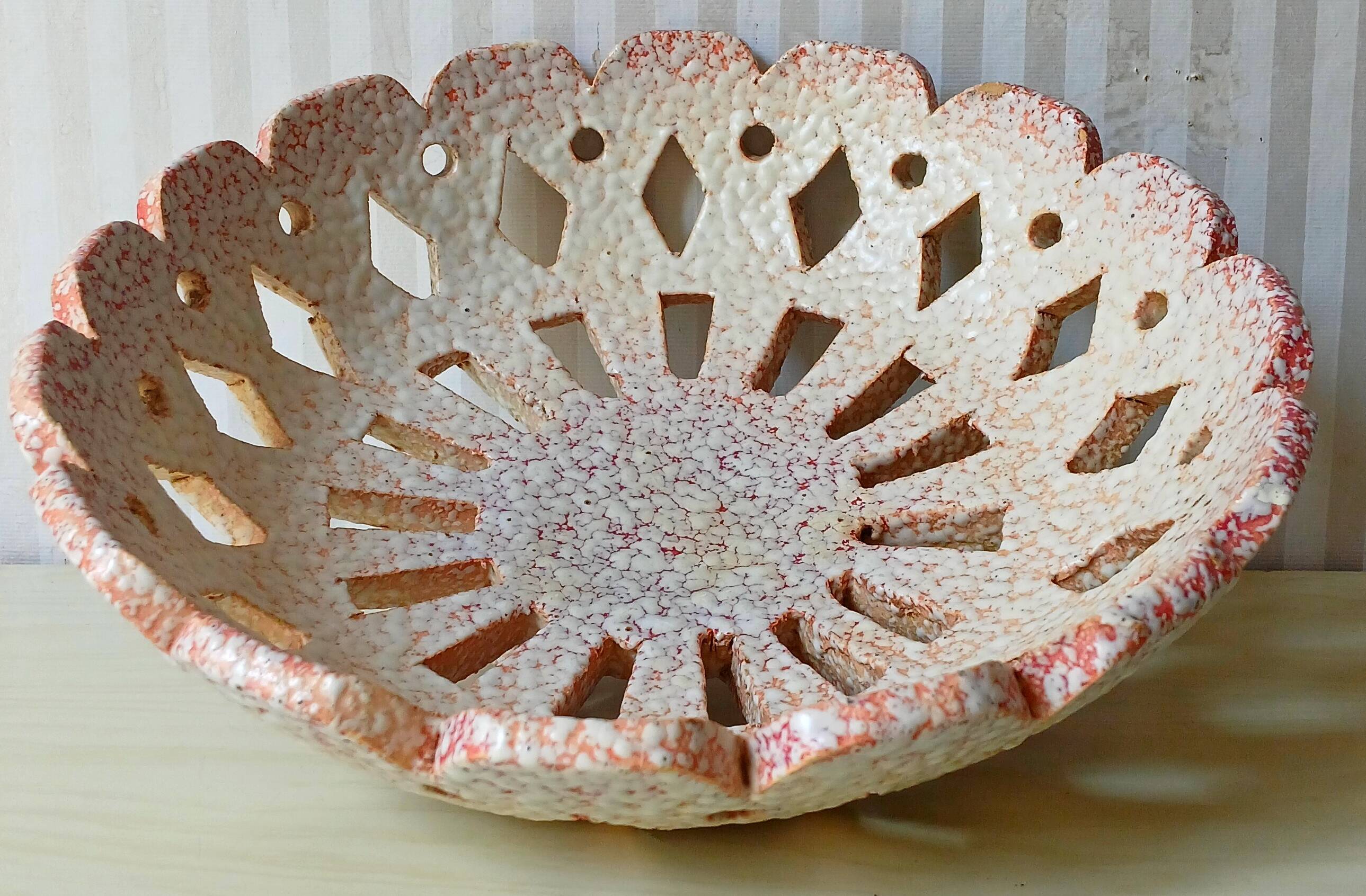 Louis Dage (1885–1961) large openwork tripod bowl