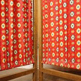 Wood screen - vintage fabric