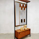 Midcentury vintage design coat & hat rack mirror