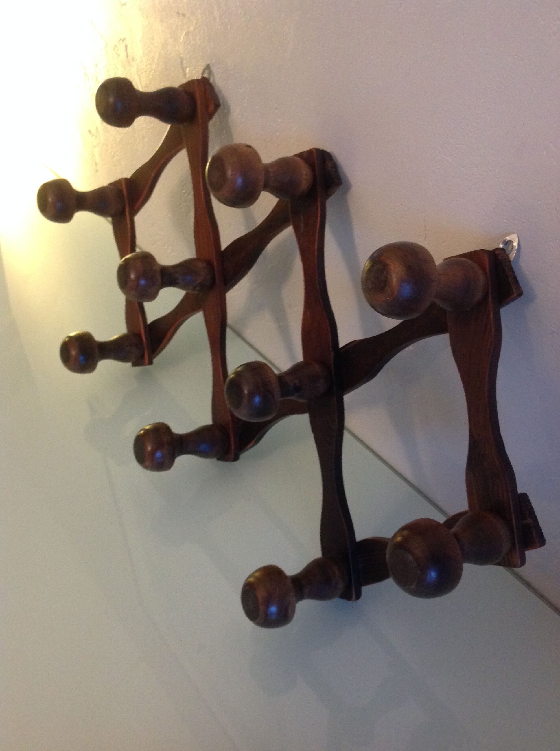 Ten-headed accordion coat holder / vintage 60s-70s