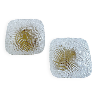 Pair Vintage Bubble Glass Sconces