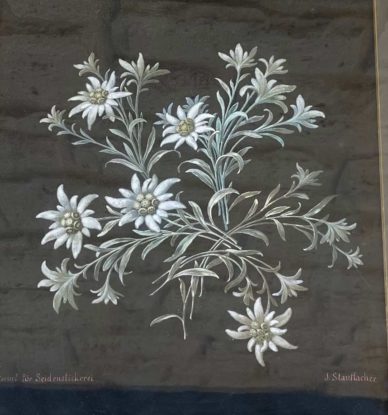 Painting old flowers Stauffacher cabinet of curiosity