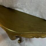 Miroir et console en bois doré