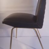 4 office chairs in vintage black skai