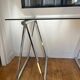 Smoked glass and chrome metal desk by Milo Baughman for Rochebobois