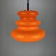 Bright orange glass pendant light AH 1 by Peill and Putzler 1960