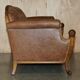 Chesterfield Regency 1810 antique canapé restored in leather with a carved frame.