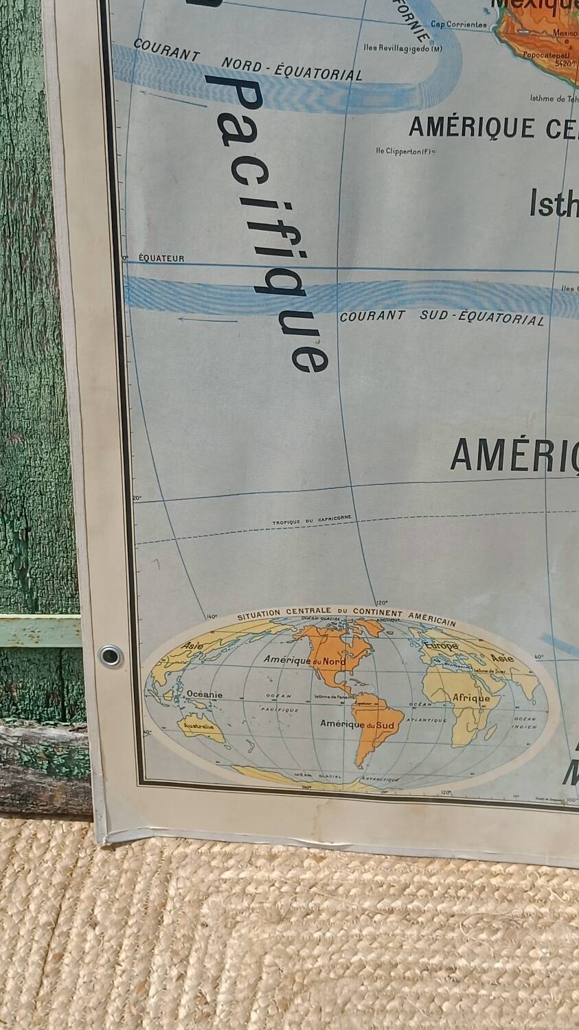 Map of the American continent Vidal-Lablache (1950s)