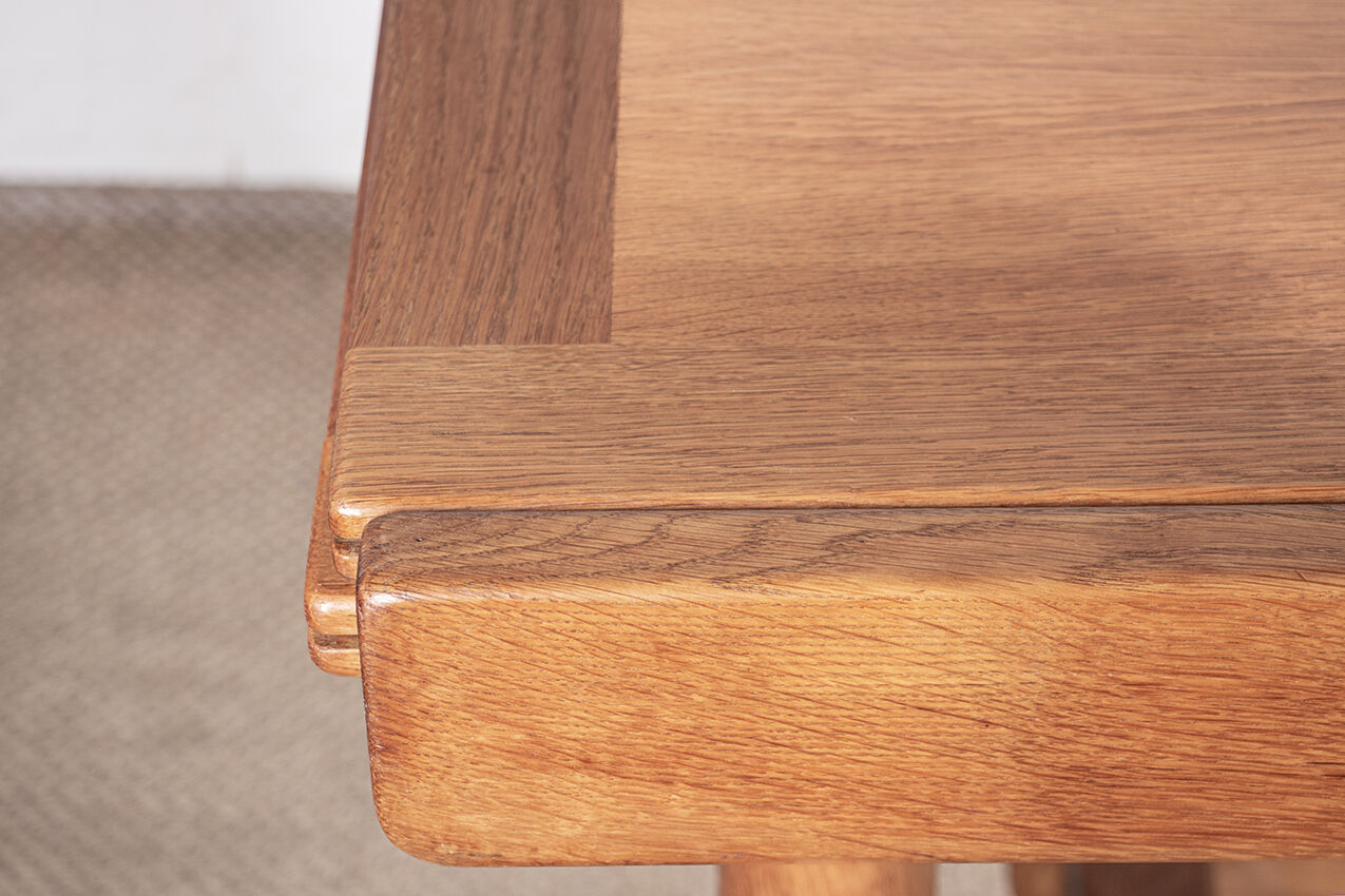 Large extendable dining table, 320 cm, in oak, Guillerme and Chambron.