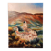 Oil painting on canvas Provençal landscape Village around its bell tower