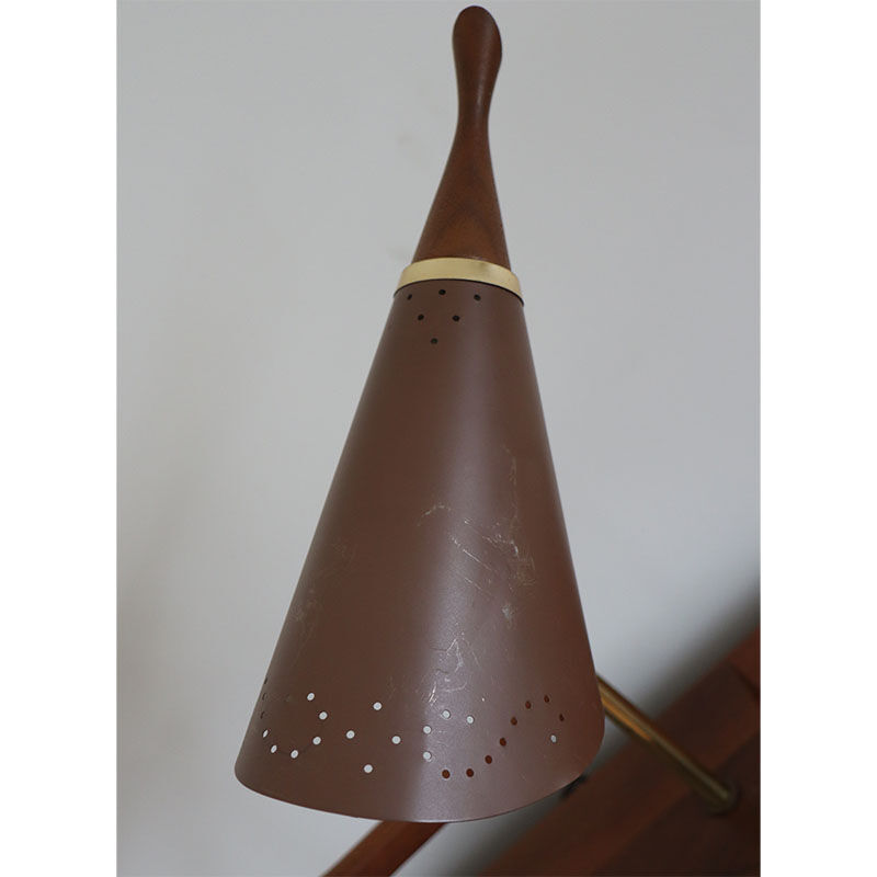 Vintage desk lamp double casserole in metal and brass, 1960