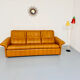 Ancien Canapé 3 places De Sede en cuir épais cognac design années 70