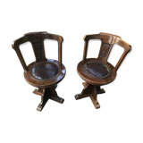 Pair of mahogany boat chairs 1970