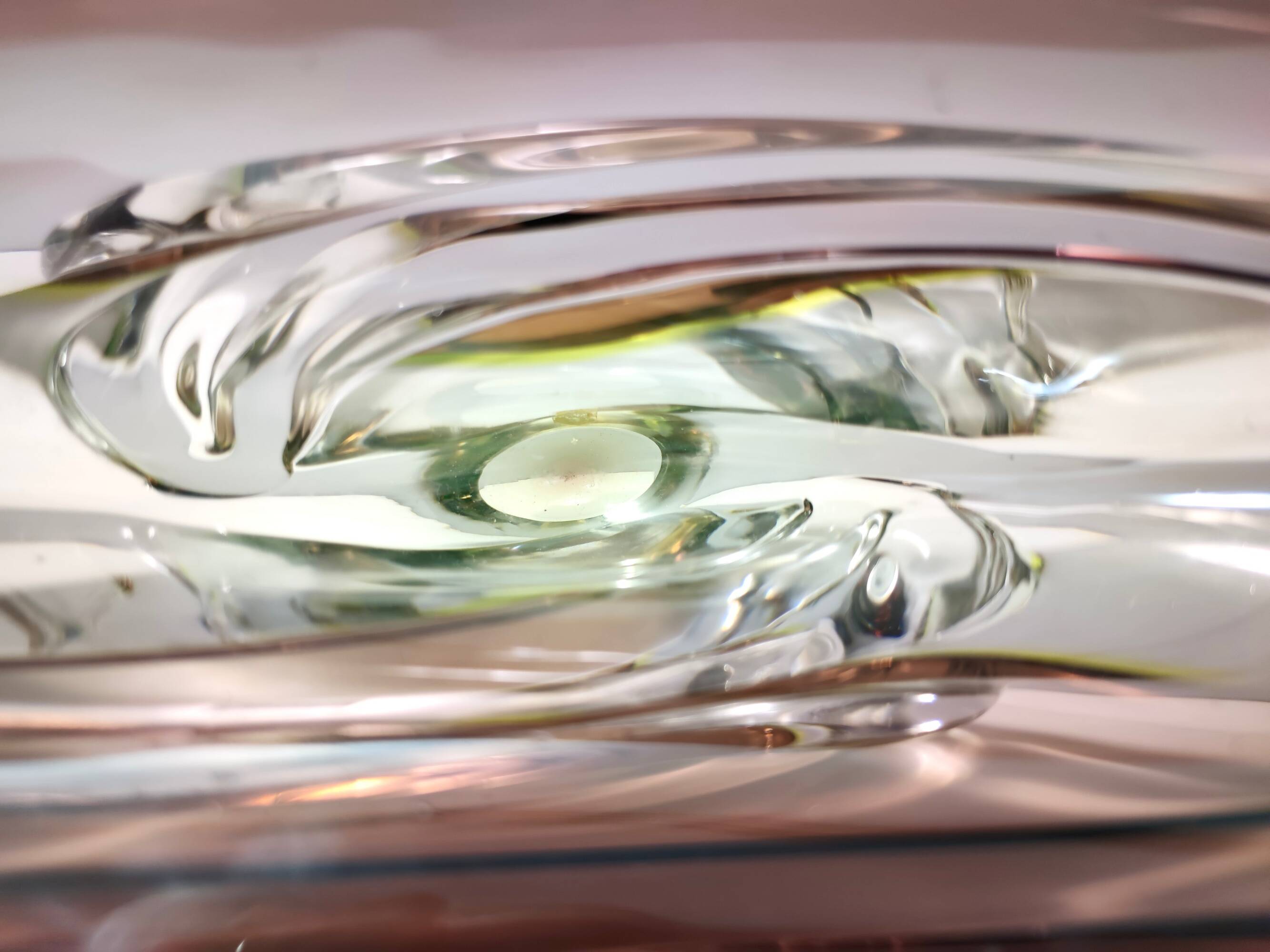 Brown Sommerso Glass Bowl or Centerpiece by Seguso, Italy